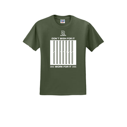DON'T WISH FOR IT WORK FOR IT (White) - Short Sleeve Cotton Tee