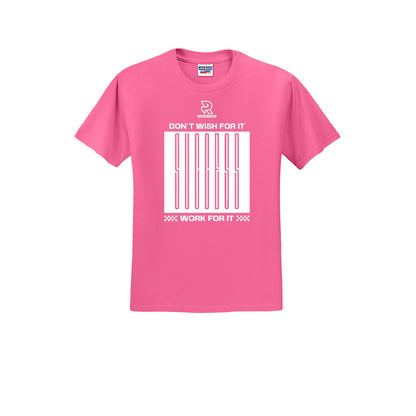 DON'T WISH FOR IT WORK FOR IT (White) - Short Sleeve Cotton Tee