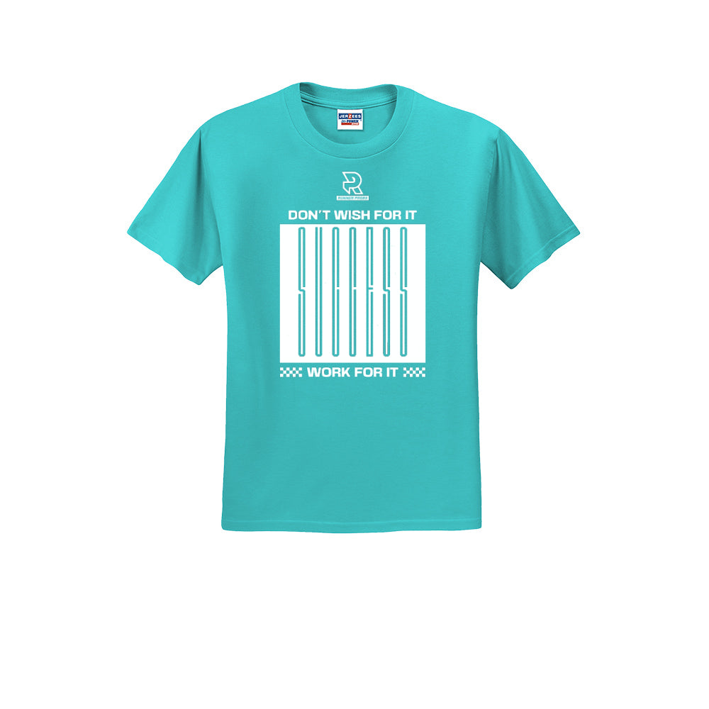 DON'T WISH FOR IT WORK FOR IT (White) - Short Sleeve 50/50 Tee