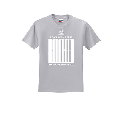 DON'T WISH FOR IT WORK FOR IT (White) - Short Sleeve Cotton Tee