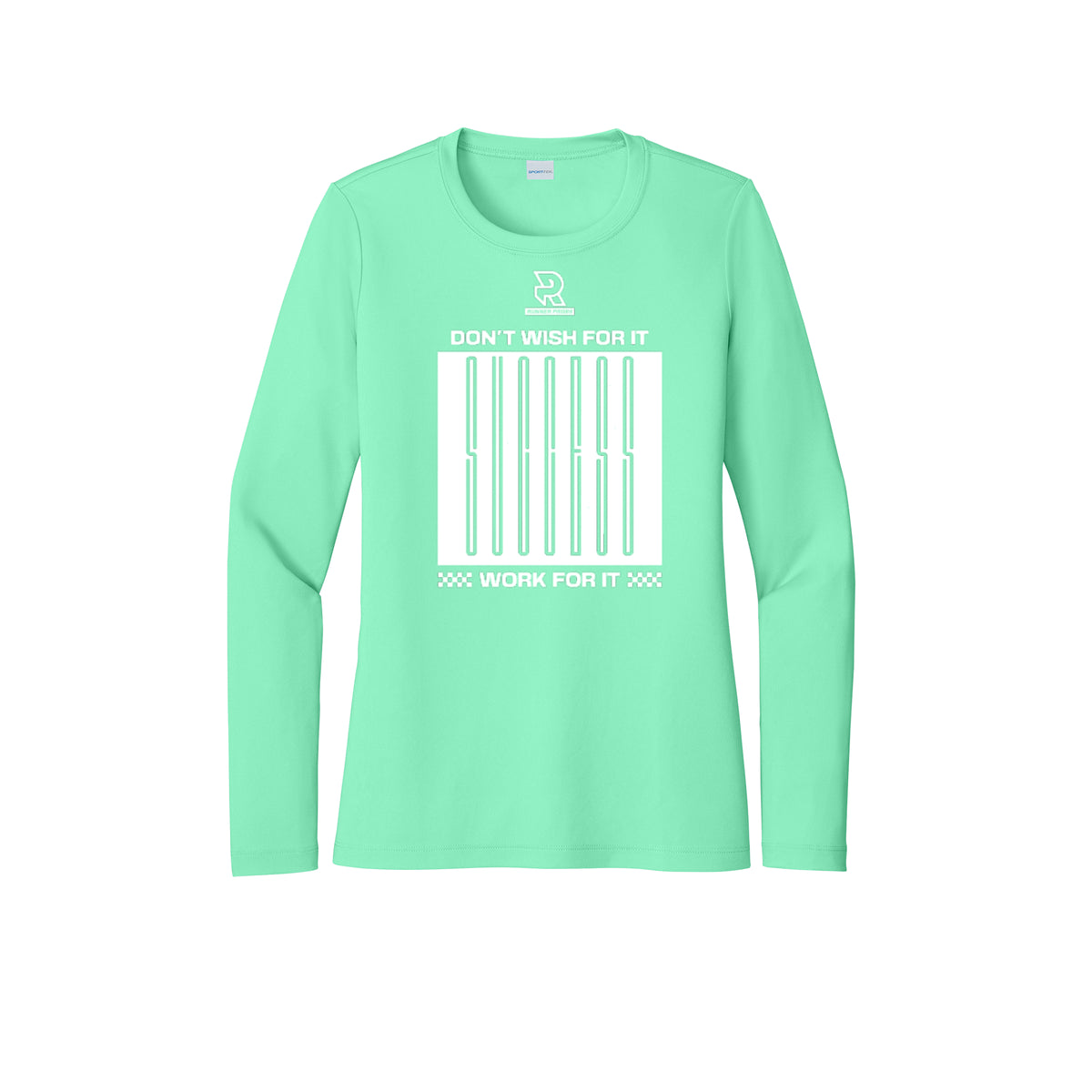 DON'T WISH FOR IT WORK FOR IT (White) - Womens Pro Long Sleeve Performance Tee