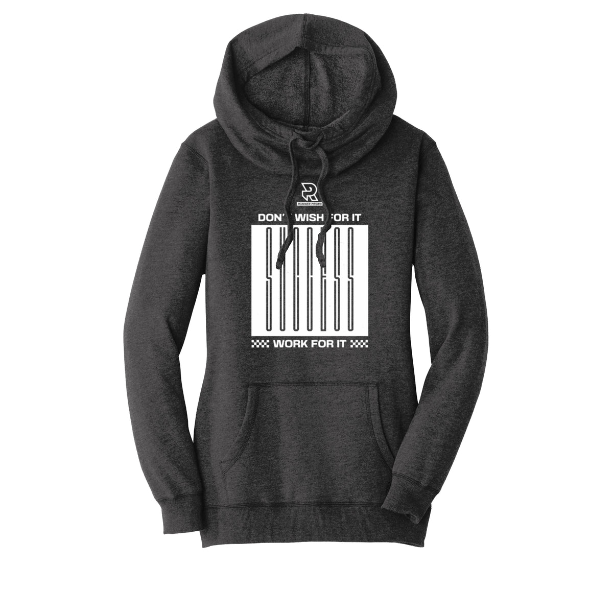 DON'T WISH FOR IT WORK FOR IT (White) - Womens Lightweight Fleece Hoodie