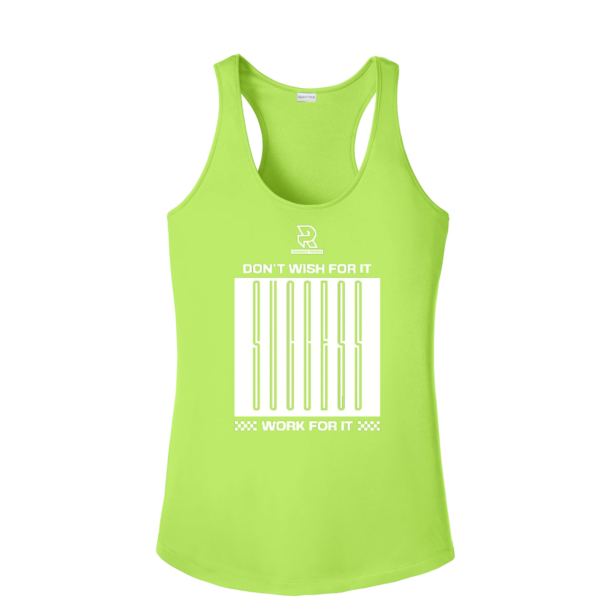 DON'T WISH FOR IT WORK FOR IT (White) - Womens Competitor Racerback Tank