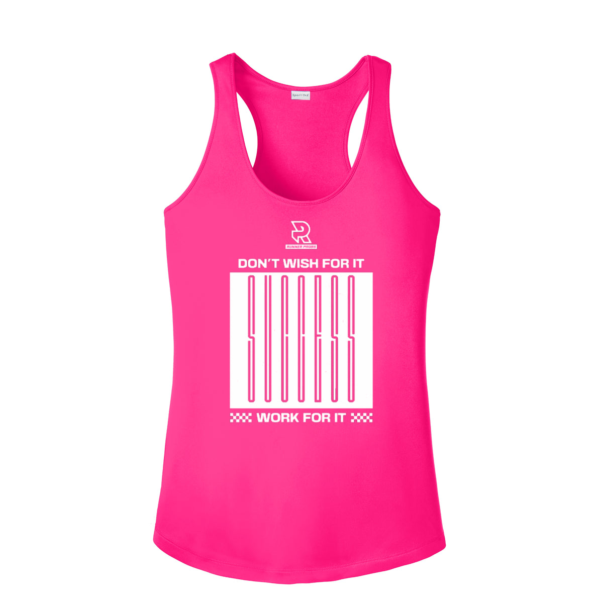 DON'T WISH FOR IT WORK FOR IT (White) - Womens Competitor Racerback Tank