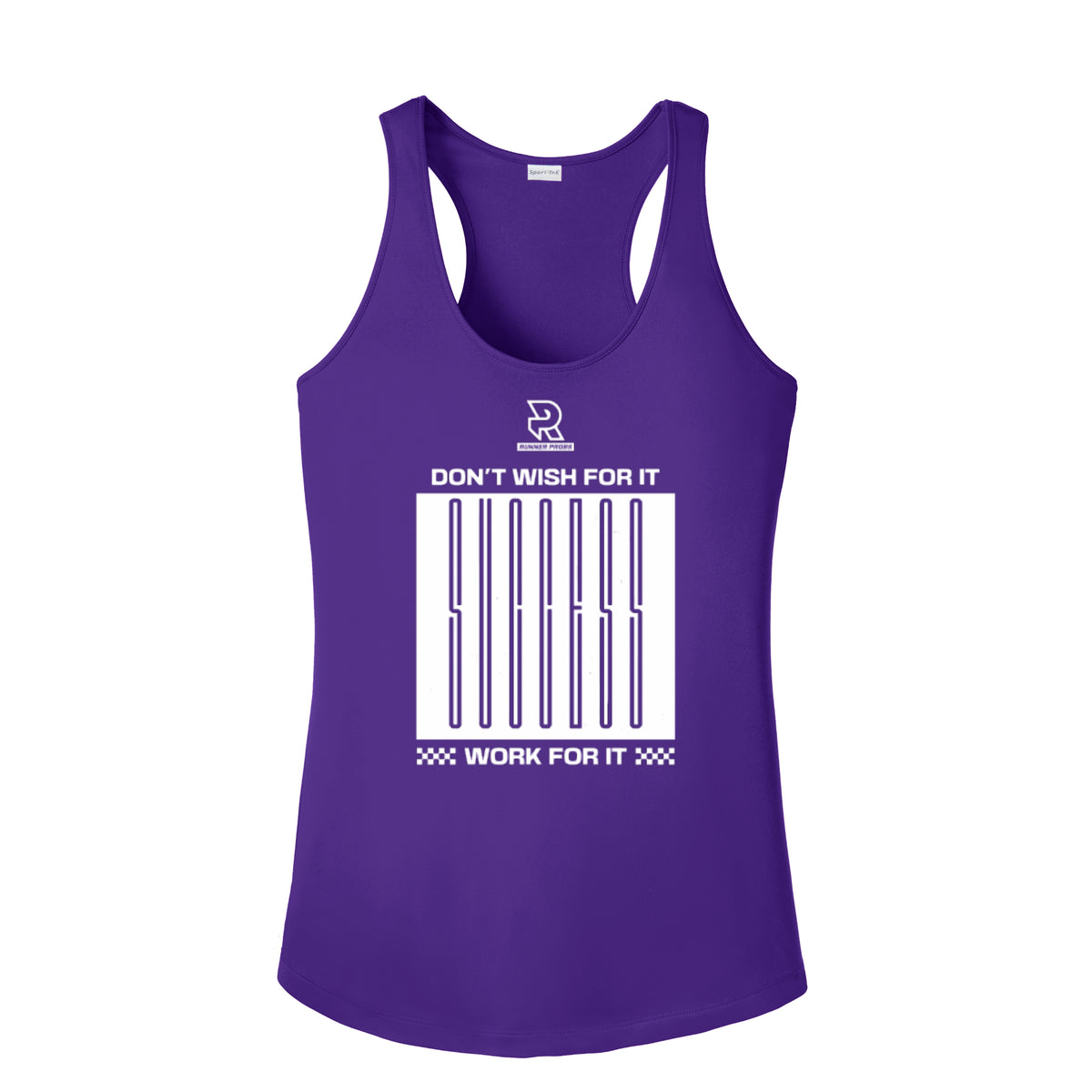 DON'T WISH FOR IT WORK FOR IT (White) - Womens Competitor Racerback Tank