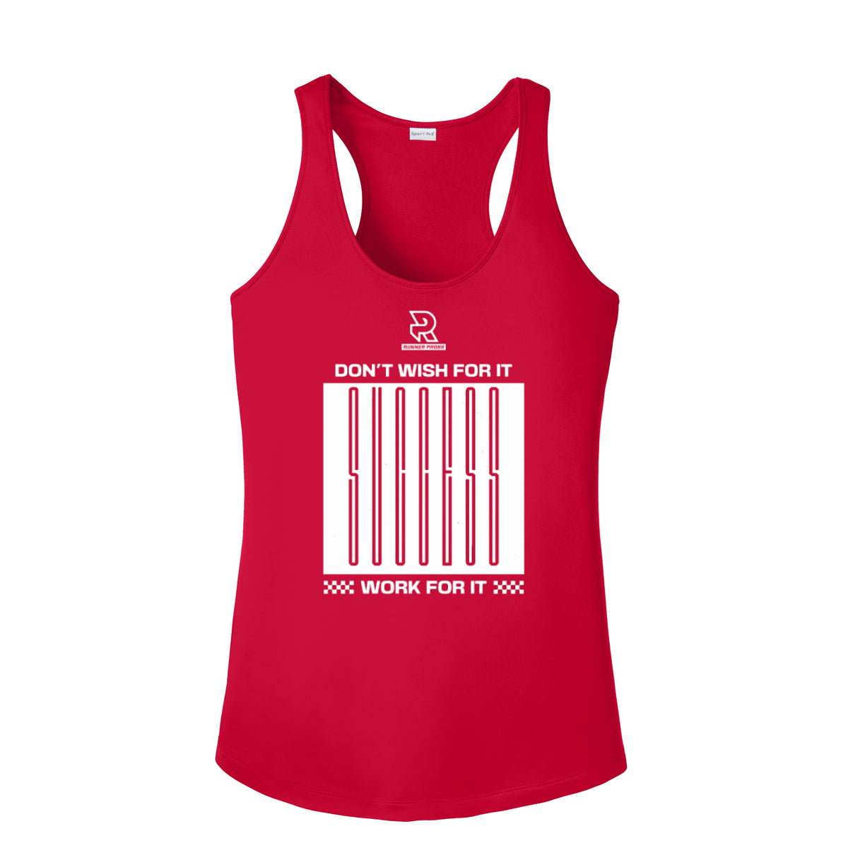 DON'T WISH FOR IT WORK FOR IT (White) - Womens Competitor Racerback Tank