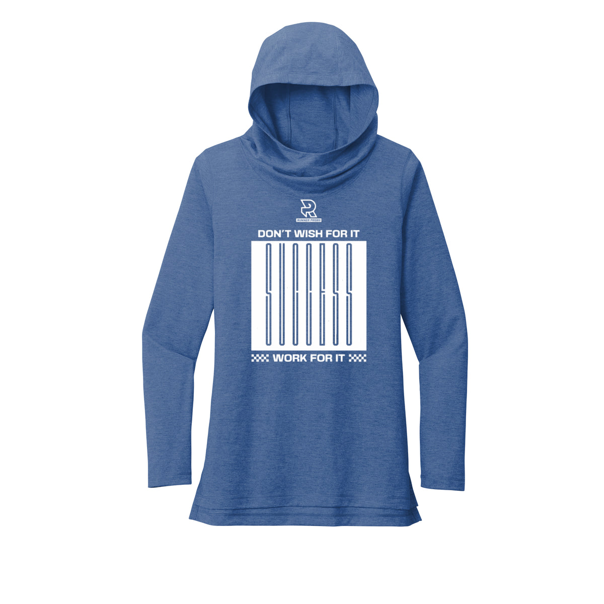 DON'T WISH FOR IT WORK FOR IT (White) - Womens Tri-Blend Long Sleeve Hoodie