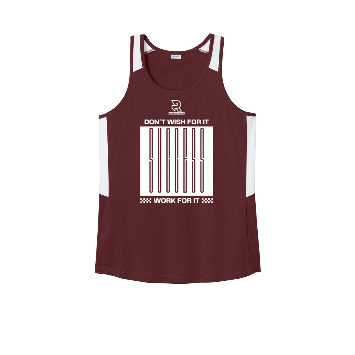 DON'T WISH FOR IT WORK FOR IT (White) - Womens Club Track Tank