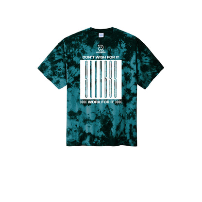 DON'T WISH FOR IT WORK FOR IT (White) - Short Sleeve Tie Dye Cotton Tee
