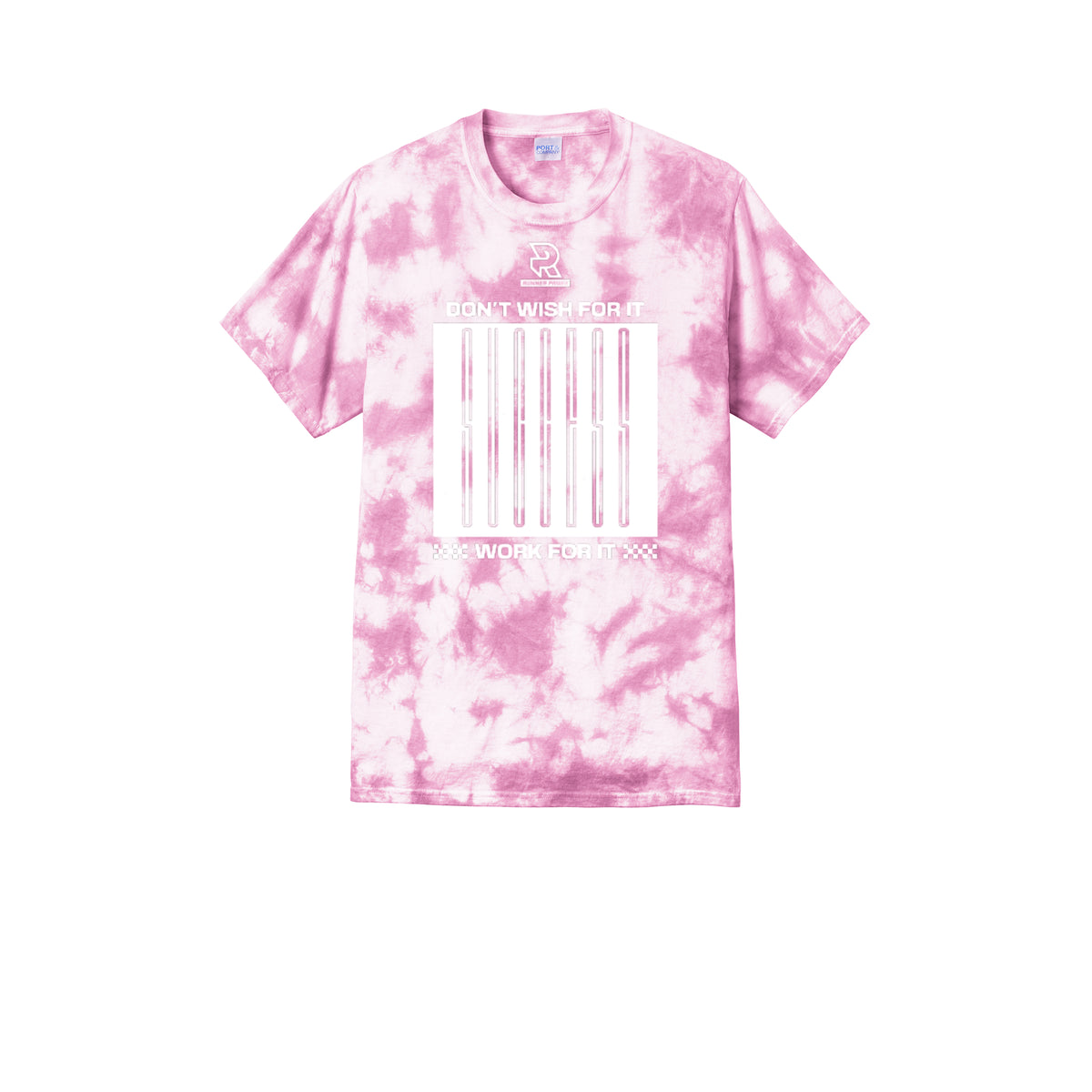 DON'T WISH FOR IT WORK FOR IT (White) - Short Sleeve Tie Dye Cotton Tee