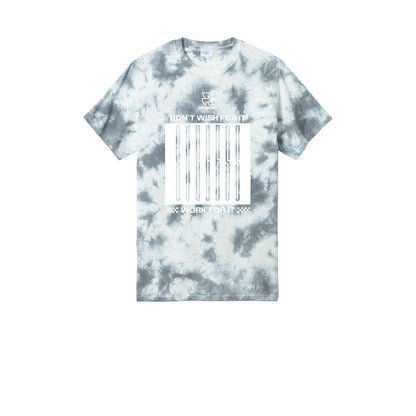 DON'T WISH FOR IT WORK FOR IT (White) - Short Sleeve Tie Dye Cotton Tee