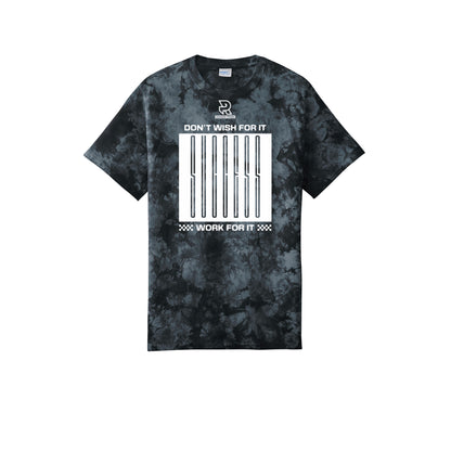 DON'T WISH FOR IT WORK FOR IT (White) - Short Sleeve Tie Dye Cotton Tee