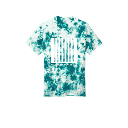 DON'T WISH FOR IT WORK FOR IT (White) - Short Sleeve Tie Dye Cotton Tee