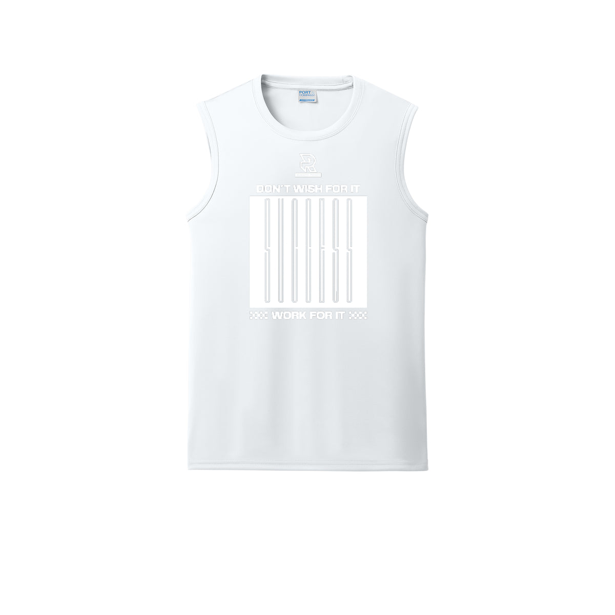 DON'T WISH FOR IT WORK FOR IT (White) - Sleeveless Performance Tee