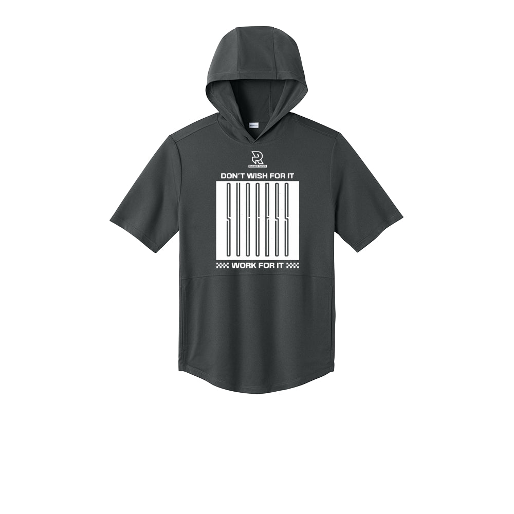 DON'T WISH FOR IT WORK FOR IT (White) - Short Sleeve Performance Hoodie