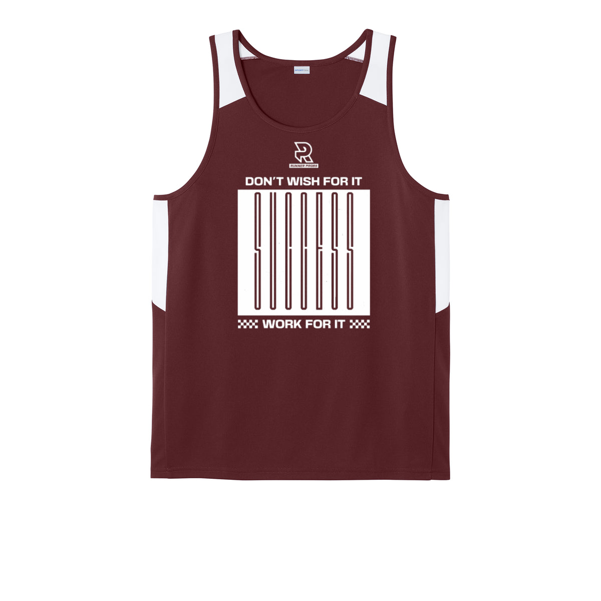 DON'T WISH FOR IT WORK FOR IT (White) - Mens Club Track Tank