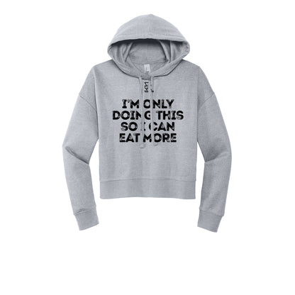 EAT MORE (Black) - Womens Fleece Hoodie