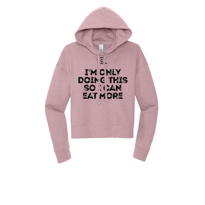 EAT MORE (Black) - Womens Fleece Hoodie