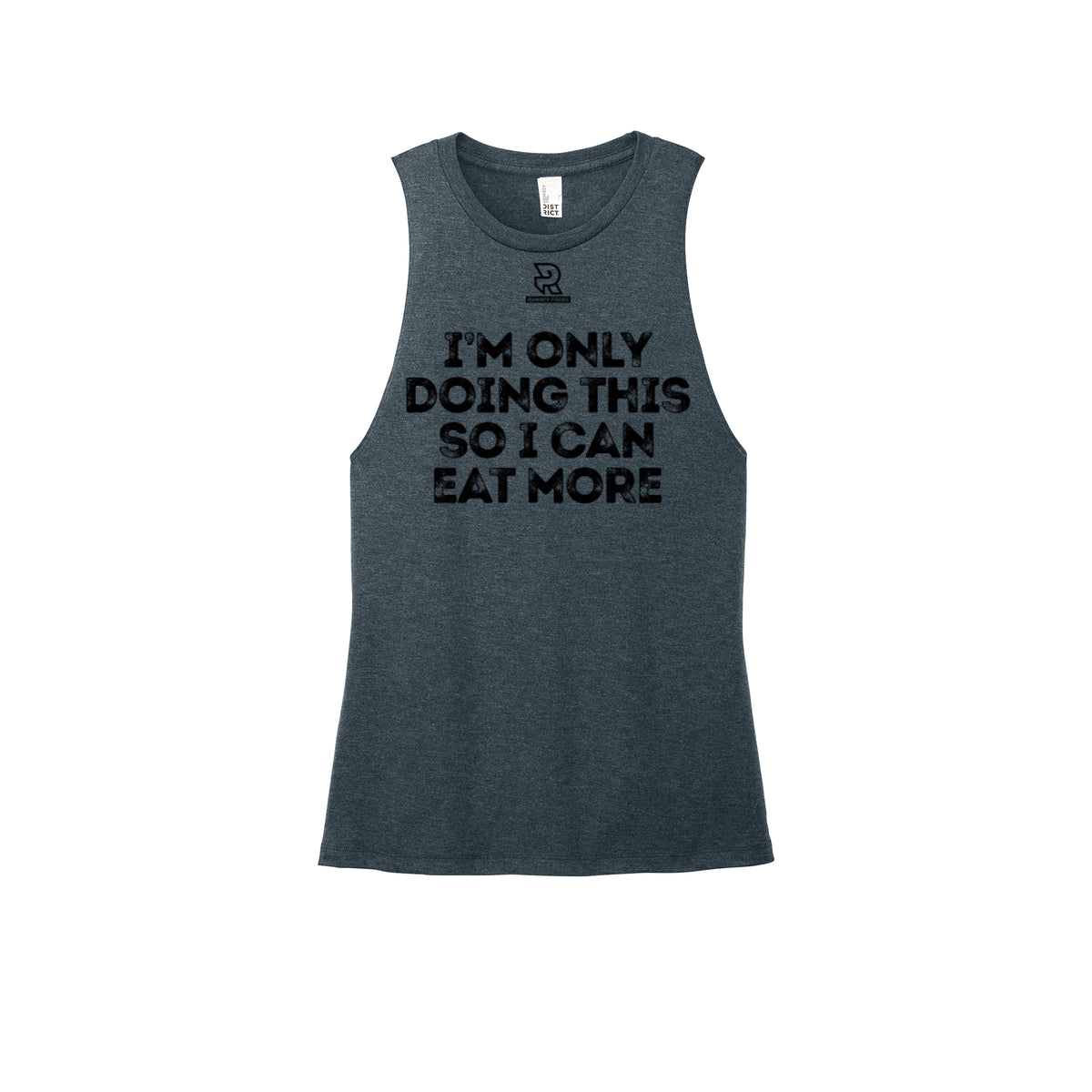 EAT MORE (Black) - Womens Perfect Tri Muscle Tank