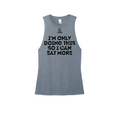 EAT MORE (Black) - Womens Perfect Tri Muscle Tank