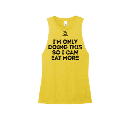 EAT MORE (Black) - Womens Perfect Tri Muscle Tank