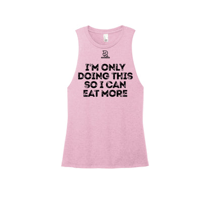 EAT MORE (Black) - Womens Perfect Tri Muscle Tank