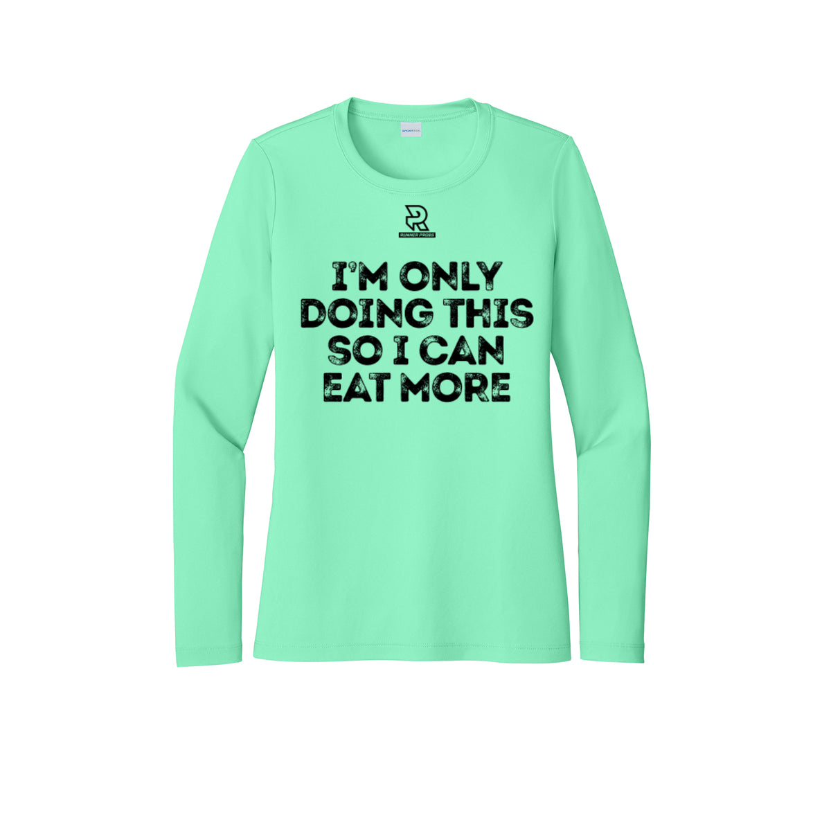 EAT MORE (Black) - Womens Pro Long Sleeve Performance Tee