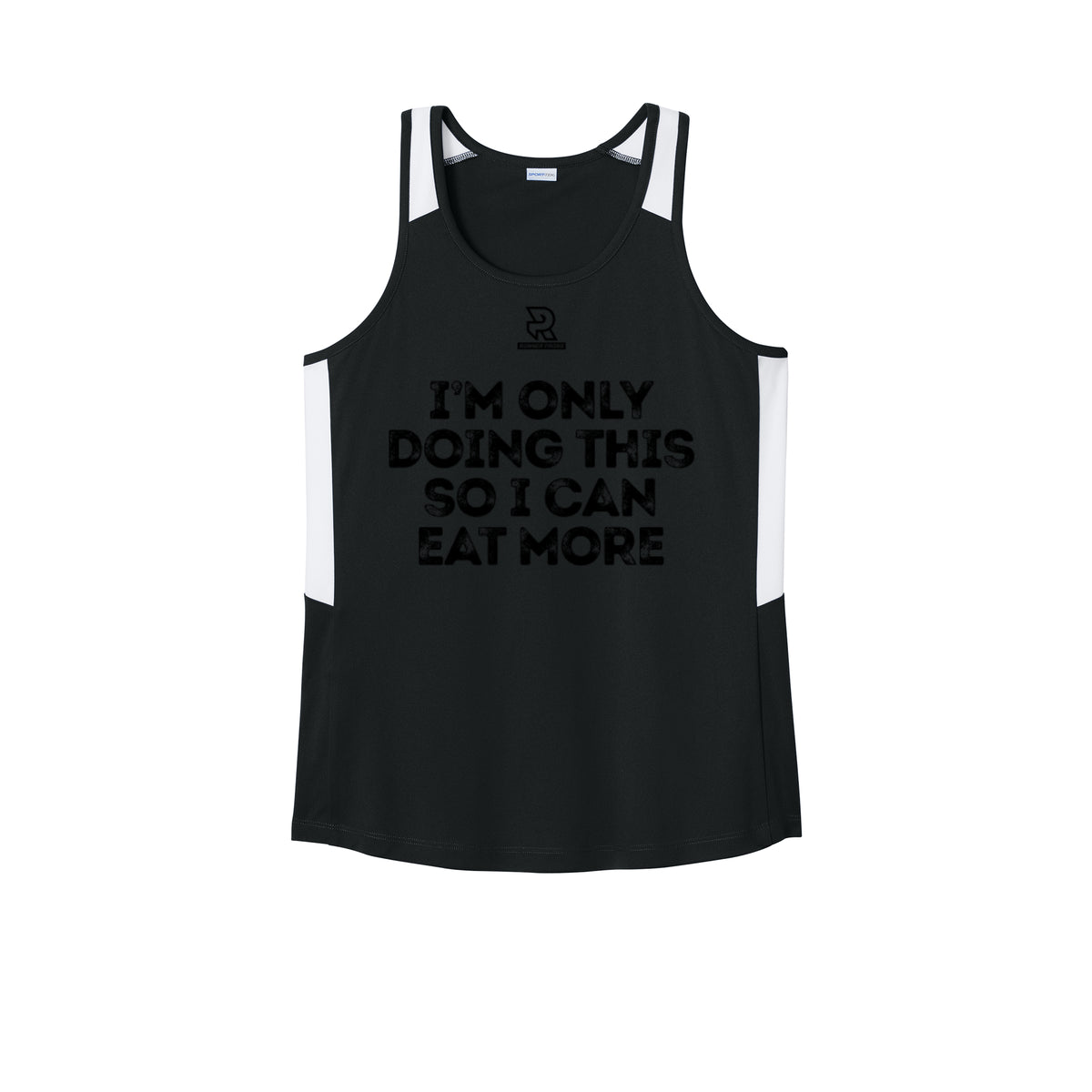 EAT MORE (Black) - Womens Club Track Tank
