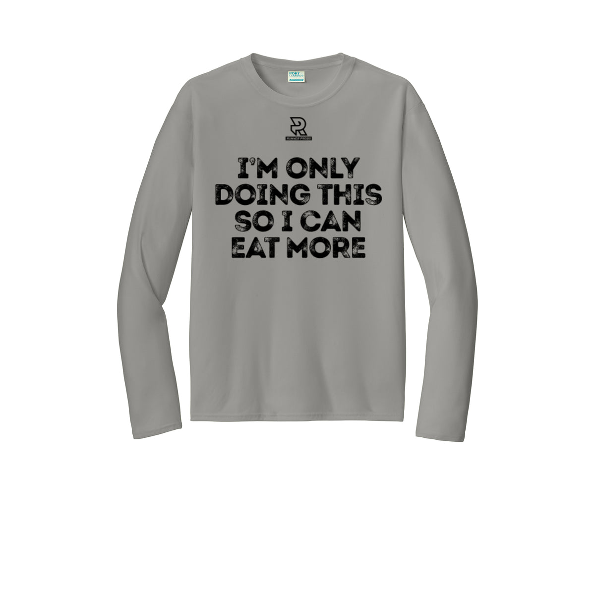 EAT MORE (Black) - Long Sleeve Performance Tee