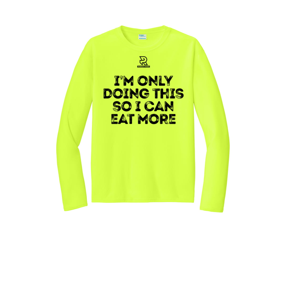 EAT MORE (Black) - Long Sleeve Performance Tee