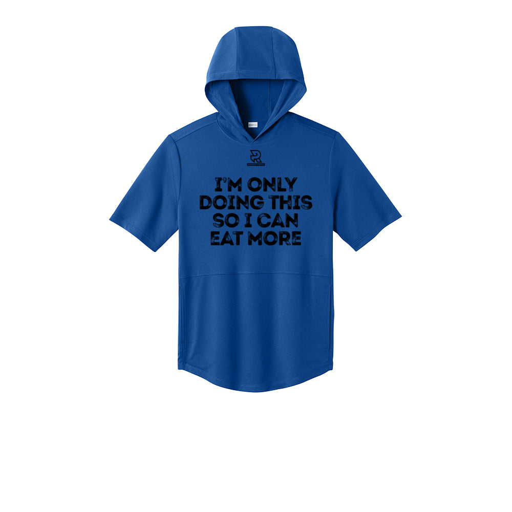 EAT MORE (Black) - Short Sleeve Performance Hoodie