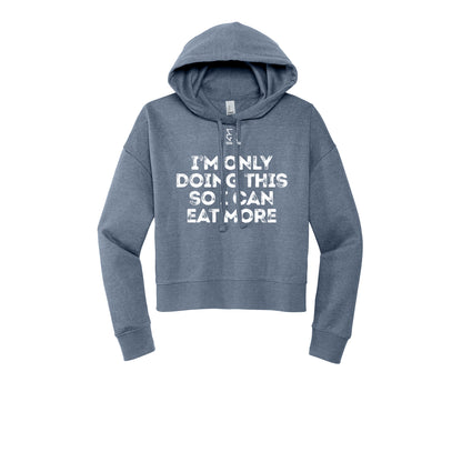 EAT MORE (White) - Womens Fleece Hoodie