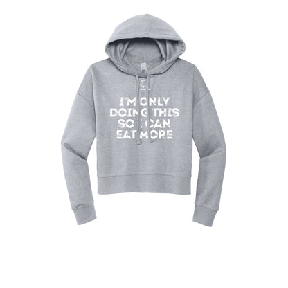 EAT MORE (White) - Womens Fleece Hoodie