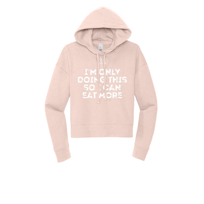EAT MORE (White) - Womens Fleece Hoodie