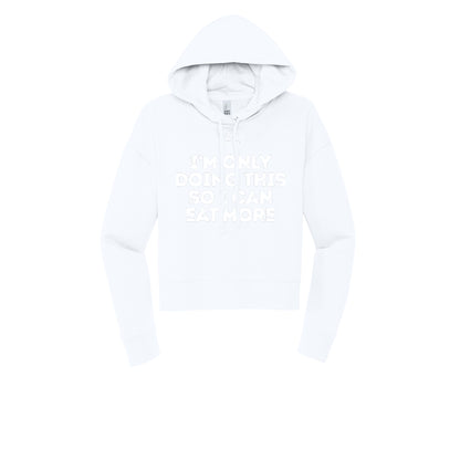 EAT MORE (White) - Womens Fleece Hoodie
