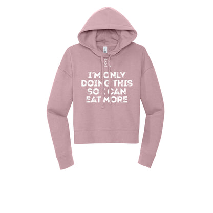 EAT MORE (White) - Womens Fleece Hoodie