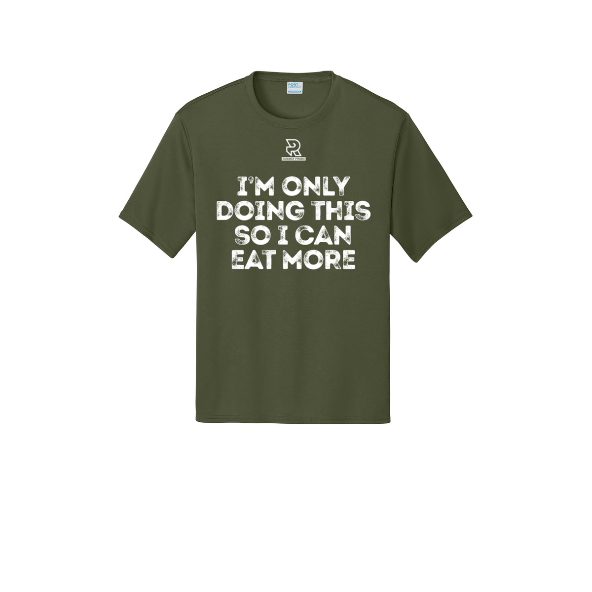 EAT MORE (White) - Short Sleeve Performance Tee