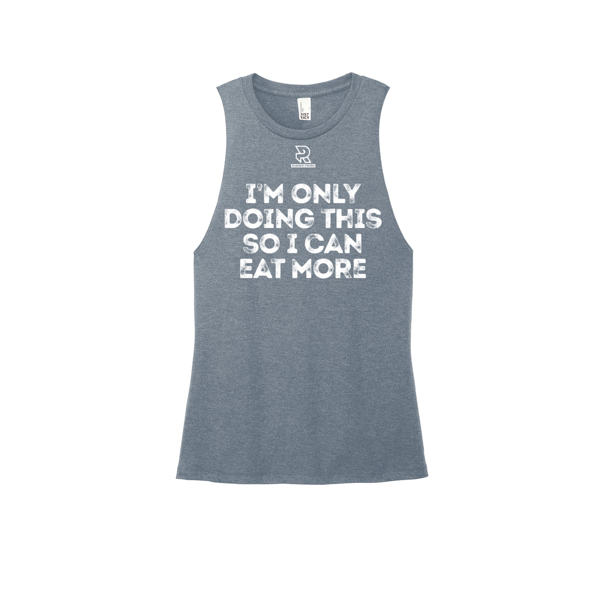 EAT MORE (White) - Womens Perfect Tri Muscle Tank