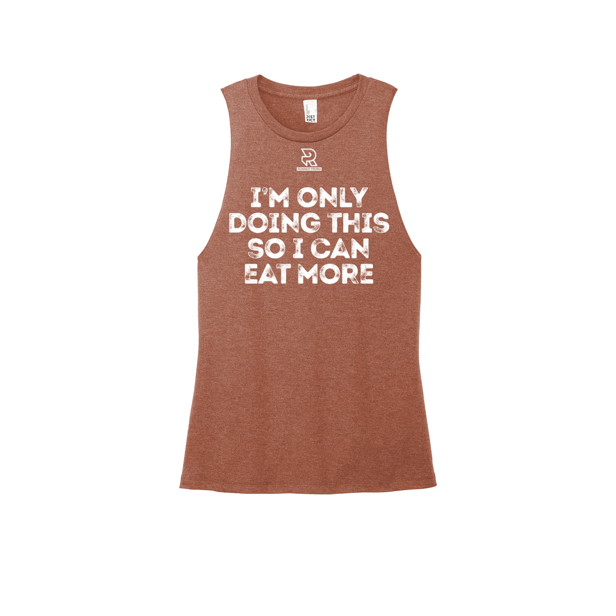 EAT MORE (White) - Womens Perfect Tri Muscle Tank