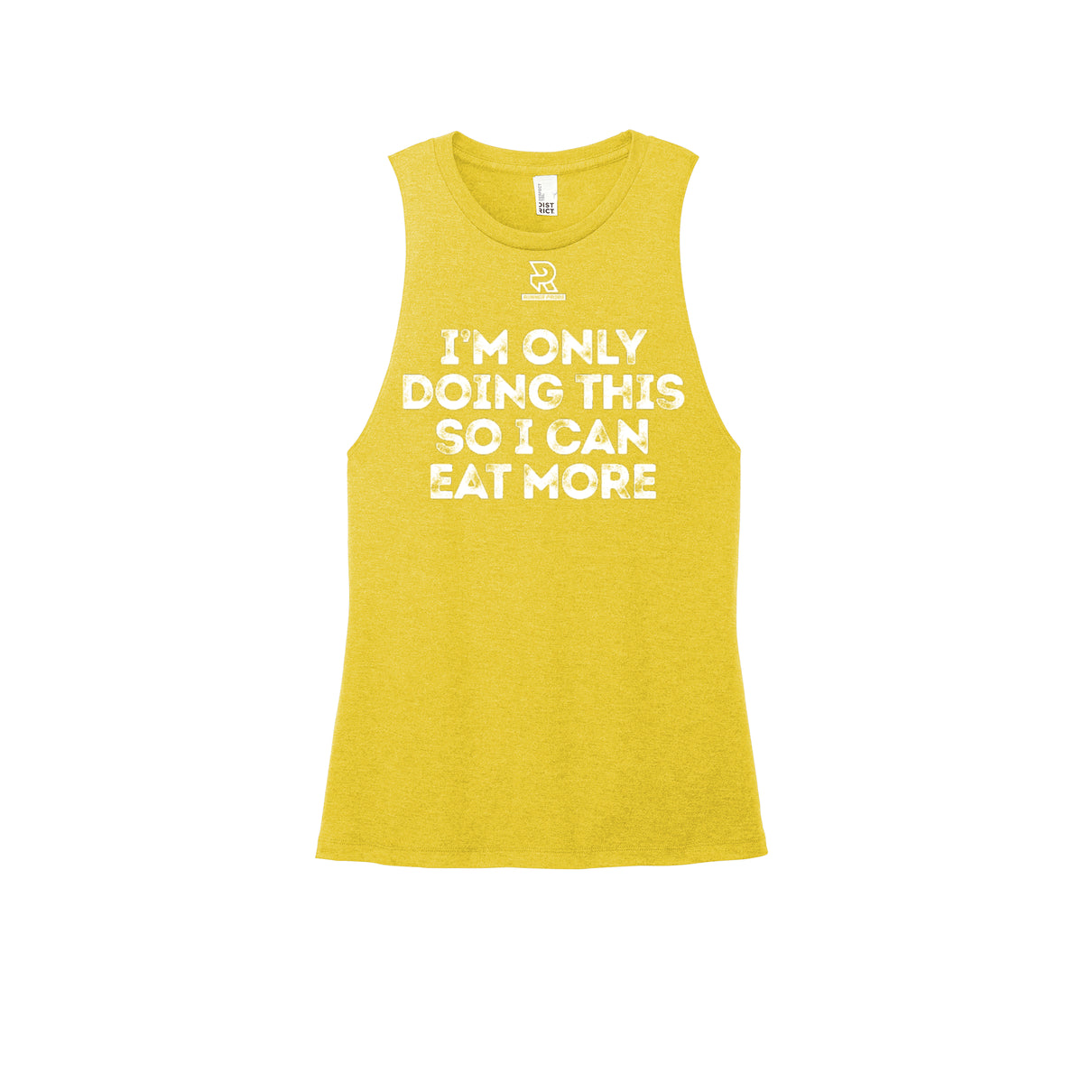 EAT MORE (White) - Womens Perfect Tri Muscle Tank