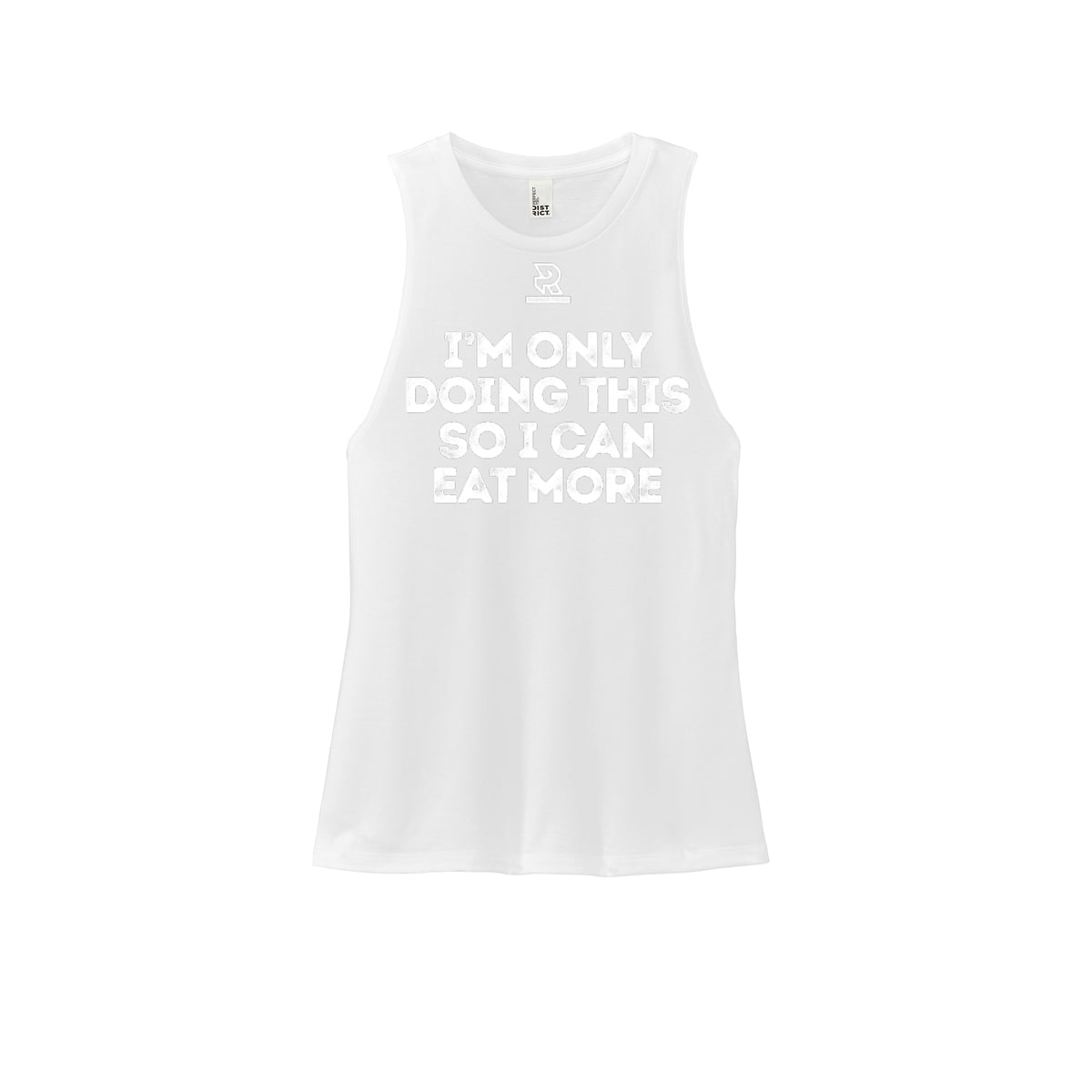 EAT MORE (White) - Womens Perfect Tri Muscle Tank