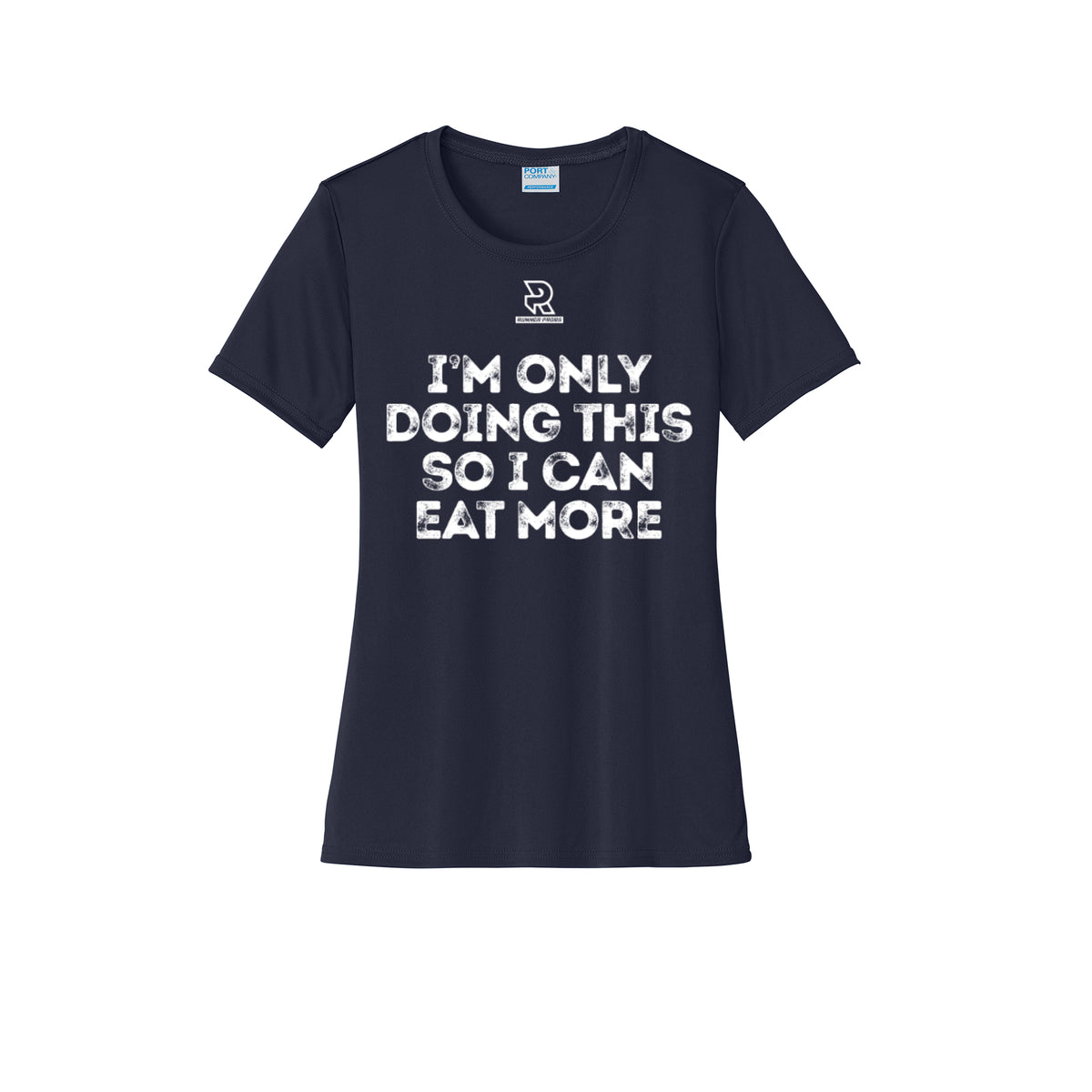EAT MORE (White) - Womens Short Sleeve Performance Tee