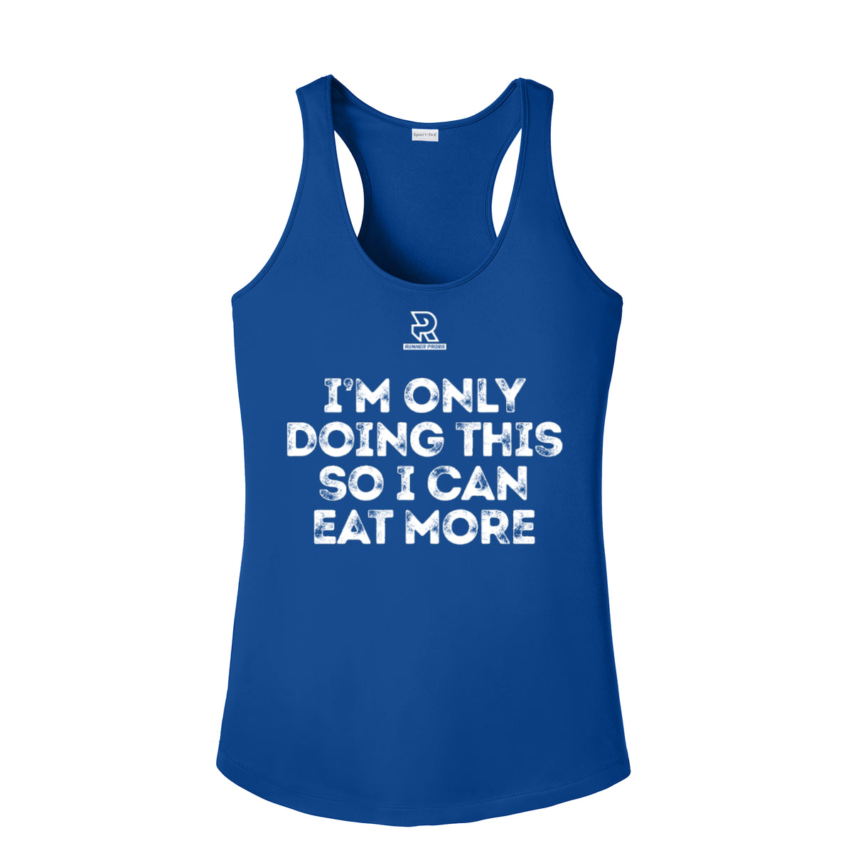 EAT MORE (White) - Womens Competitor Racerback Tank