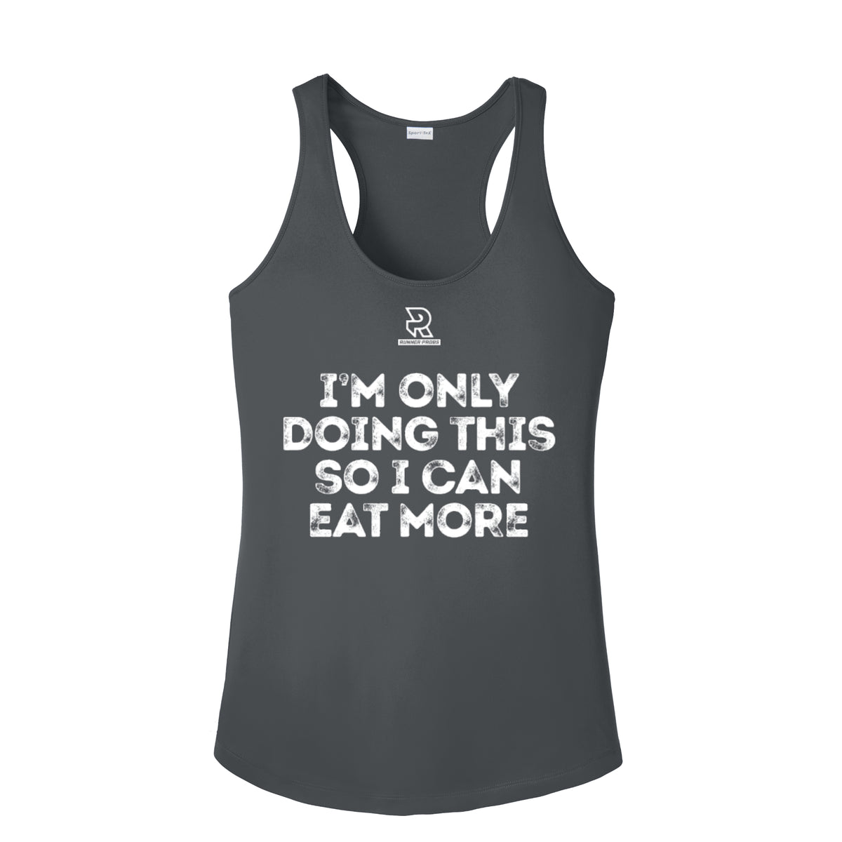 EAT MORE (White) - Womens Competitor Racerback Tank