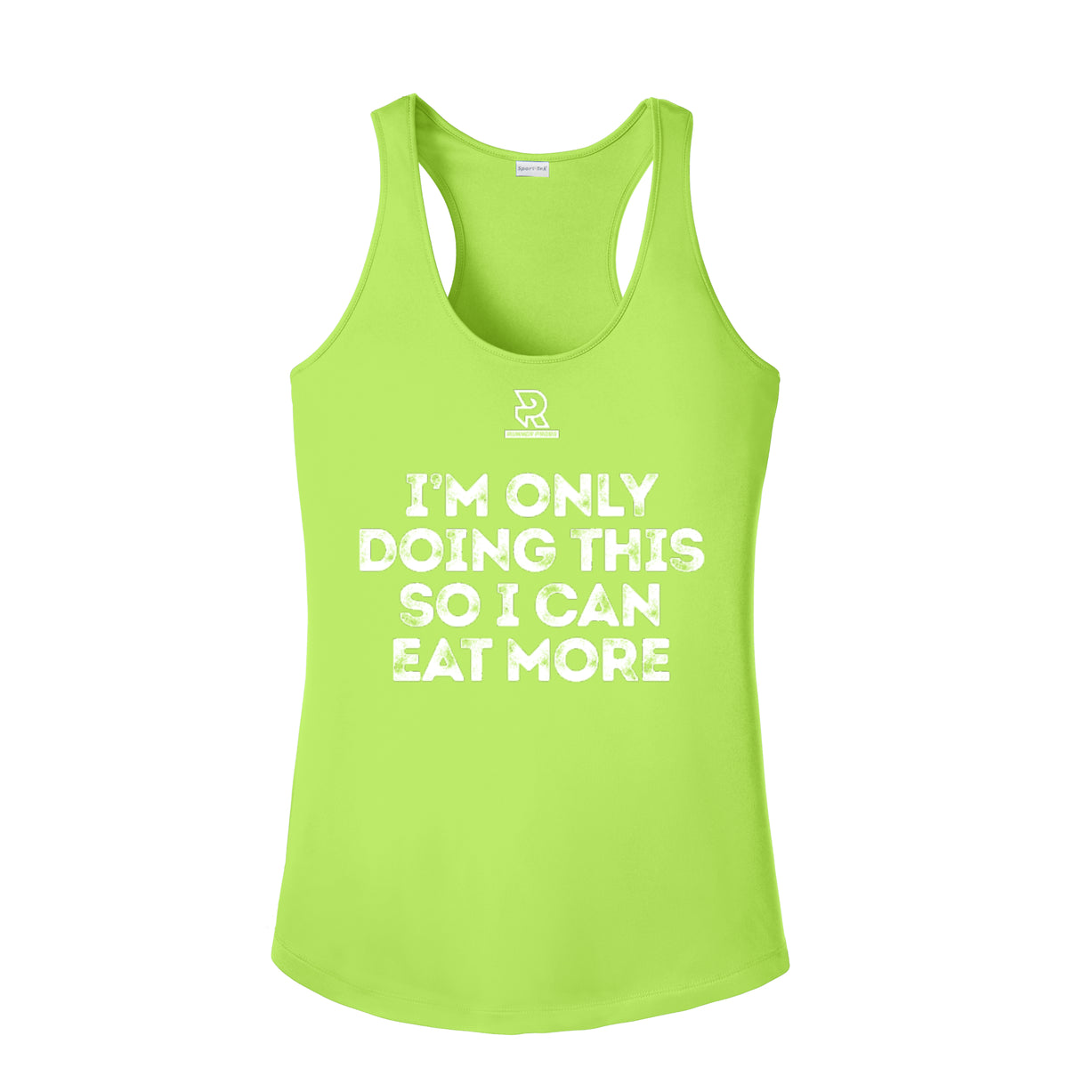 EAT MORE (White) - Womens Competitor Racerback Tank