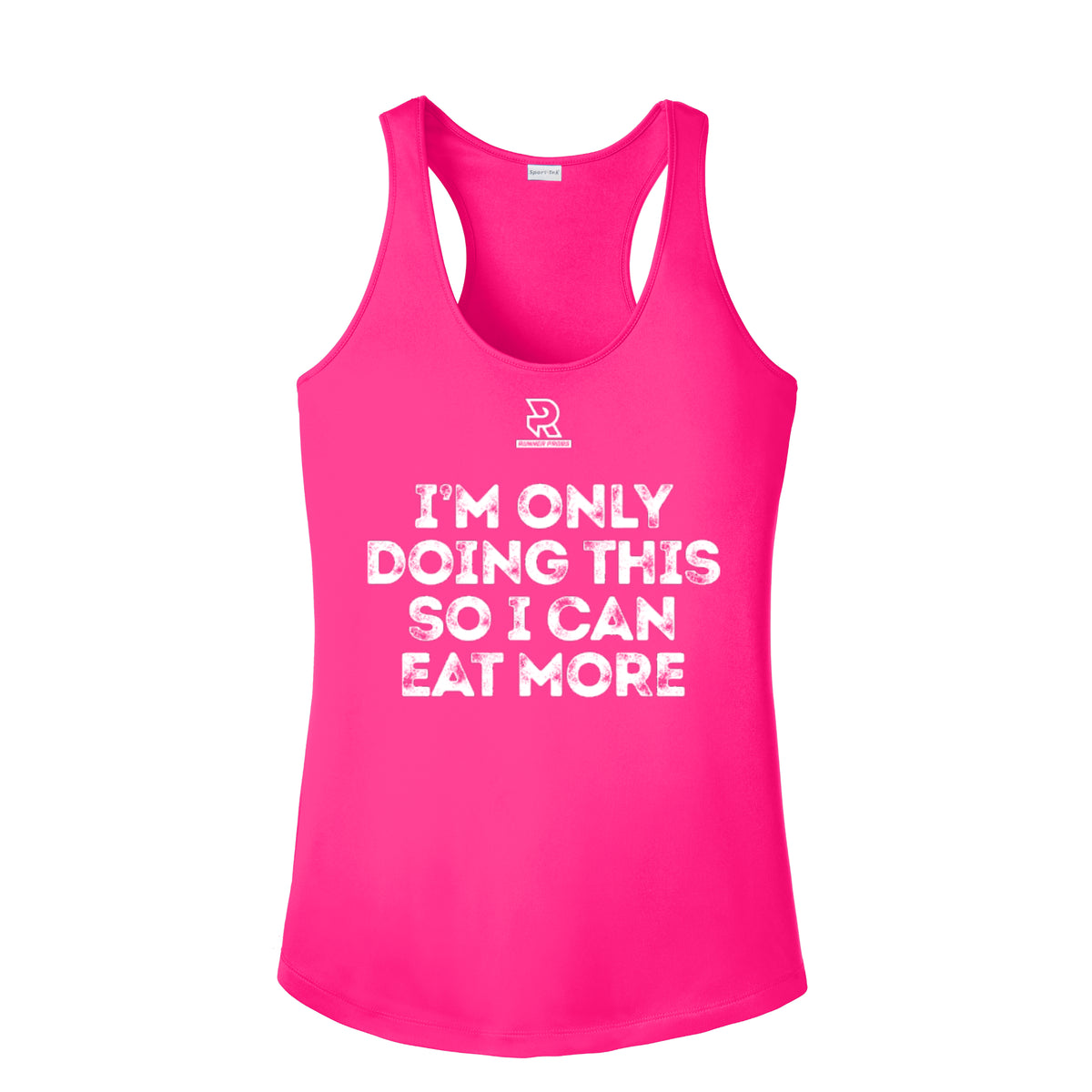 EAT MORE (White) - Womens Competitor Racerback Tank