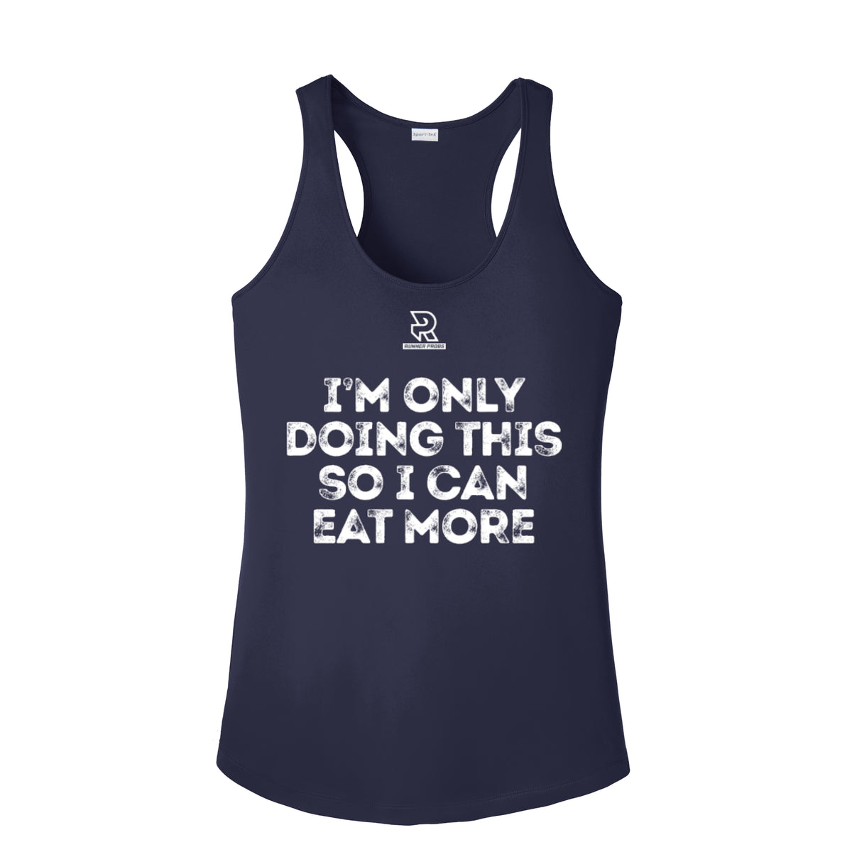 EAT MORE (White) - Womens Competitor Racerback Tank