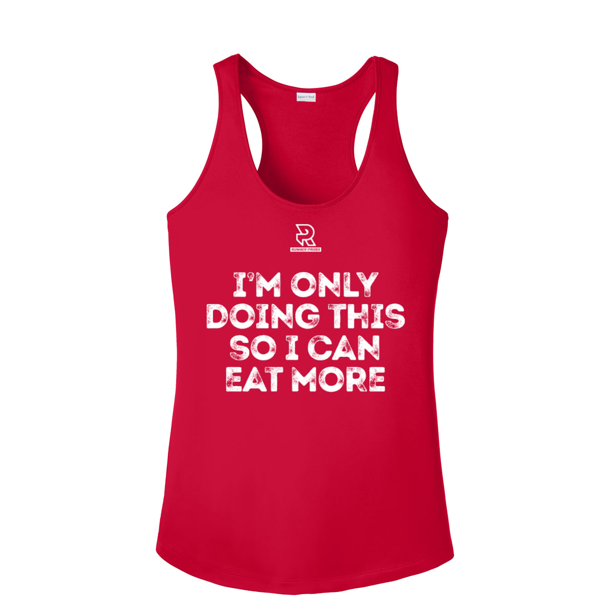 EAT MORE (White) - Womens Competitor Racerback Tank
