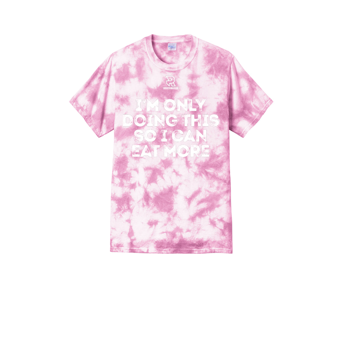 EAT MORE (White) - Short Sleeve Tie Dye Cotton Tee