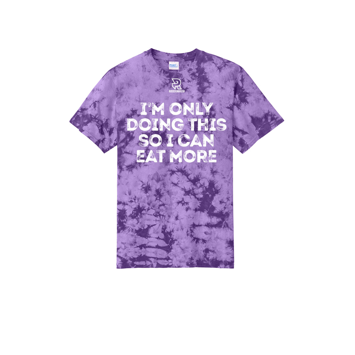EAT MORE (White) - Short Sleeve Tie Dye Cotton Tee
